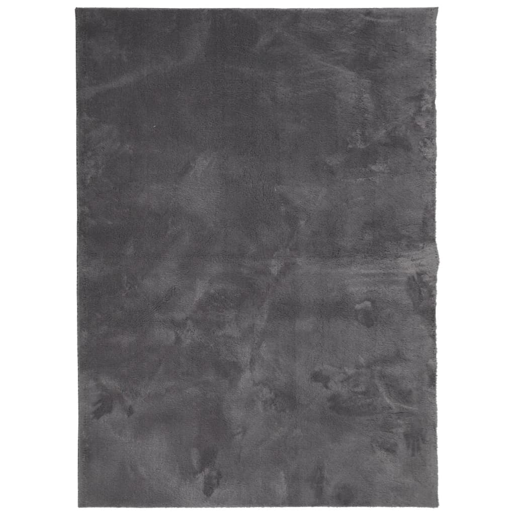 vidaXL Rug HUARTE Short Pile Soft and Washable Anthracite 140x200 cm 2