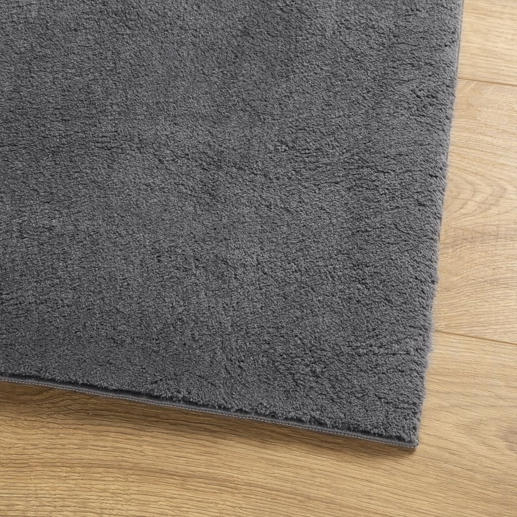 vidaXL Rug HUARTE Short Pile Soft and Washable Anthracite 140x200 cm 4