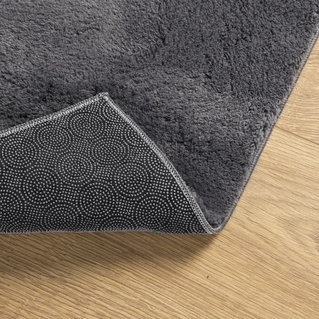 vidaXL Rug HUARTE Short Pile Soft and Washable Anthracite 140x200 cm 5