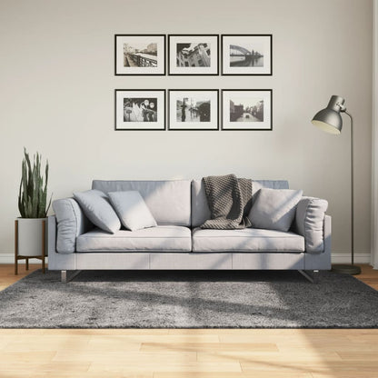 vidaXL Rug HUARTE Short Pile Soft and Washable Anthracite 140x200 cm 1