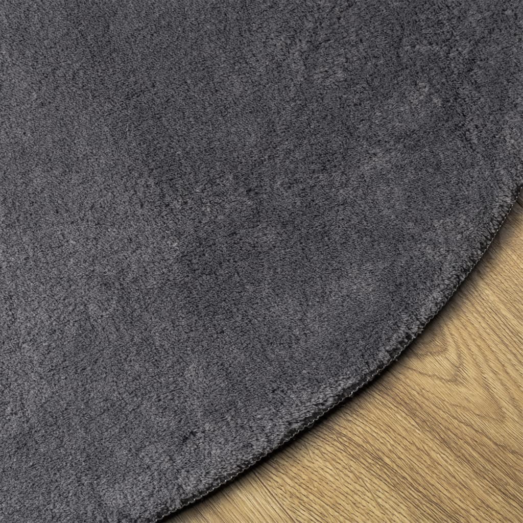 vidaXL Rug HUARTE Short Pile Soft and Washable Anthracite Ø 160 cm 4