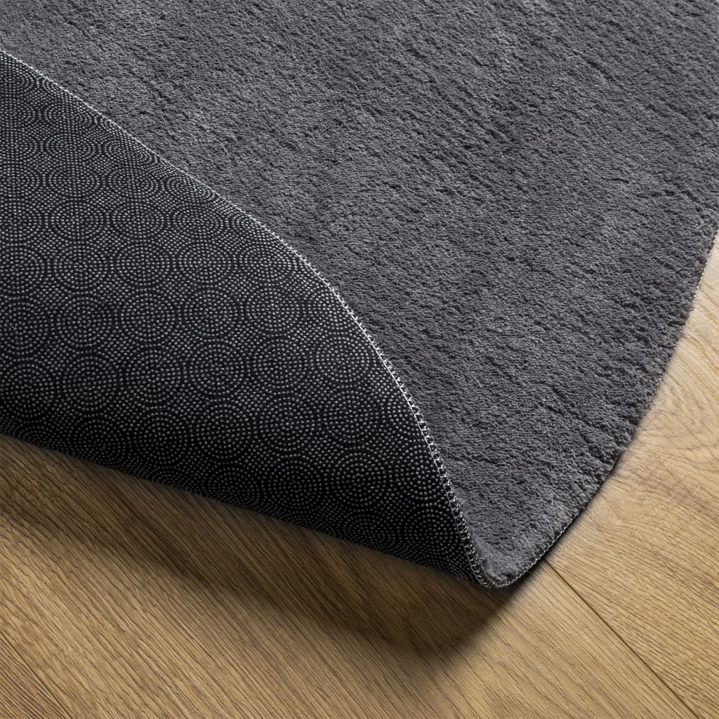vidaXL Rug HUARTE Short Pile Soft and Washable Anthracite Ø 160 cm 5