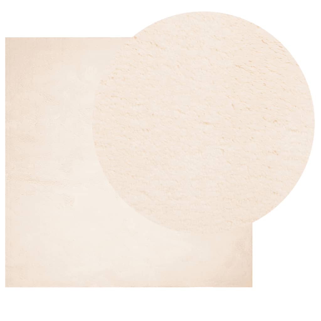 Rug HUARTE Short Pile Soft and Washable Beige 60 x 110–Ø 80 cm 160 x 160 cm
