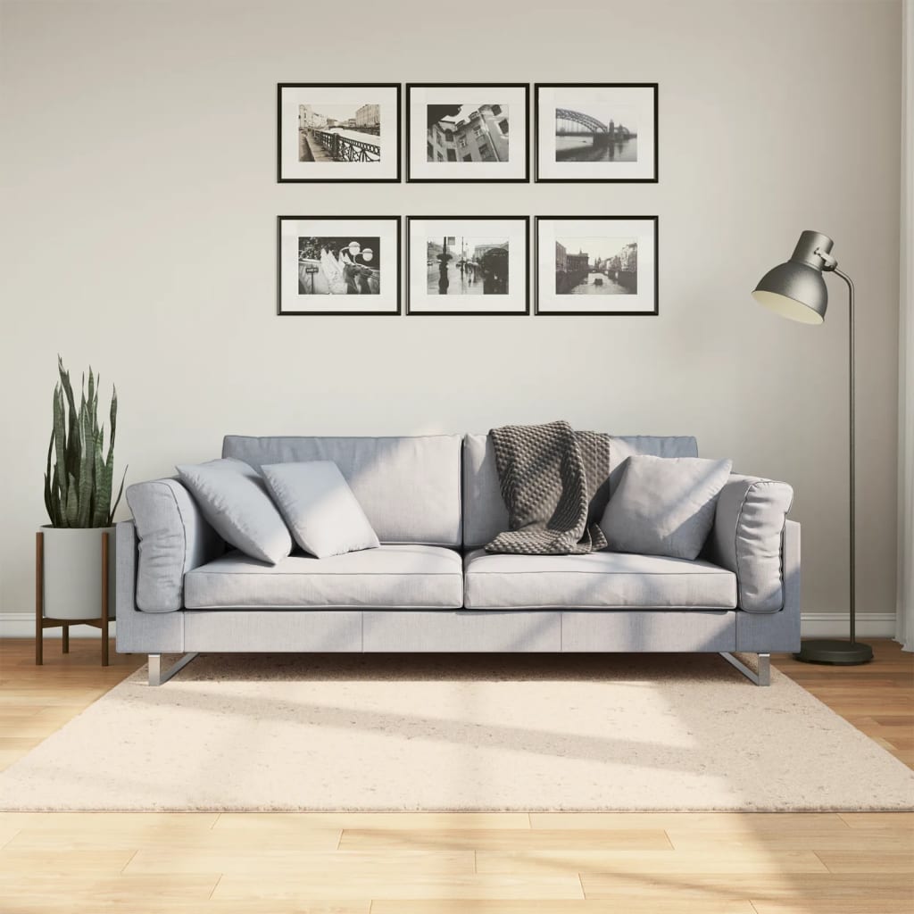 Rug HUARTE Short Pile Soft and Washable Beige 60 x 110–Ø 80 cm 160 x 160 cm