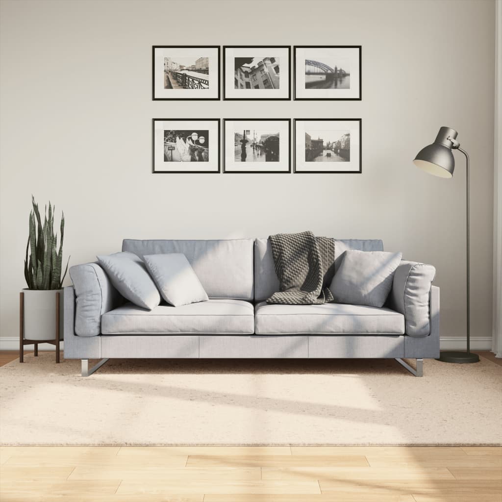 vidaXL Rug HUARTE Short Pile Soft and Washable Beige