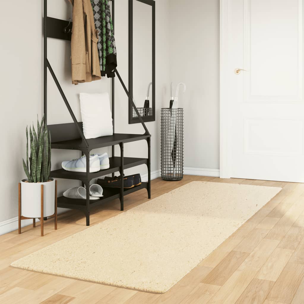 vidaXL Rug HUARTE Short Pile Soft and Washable Cream 80x250 cm 1