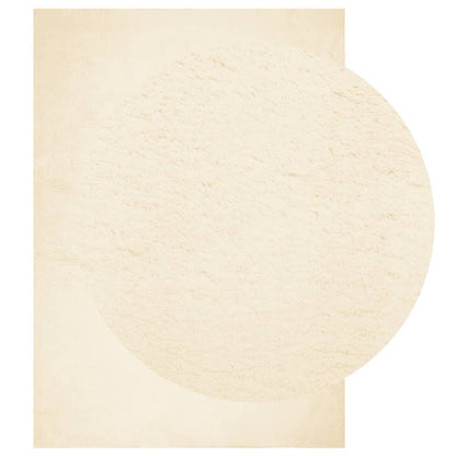 vidaXL Rug HUARTE Short Pile Soft and Washable Cream 120x170 cm 3