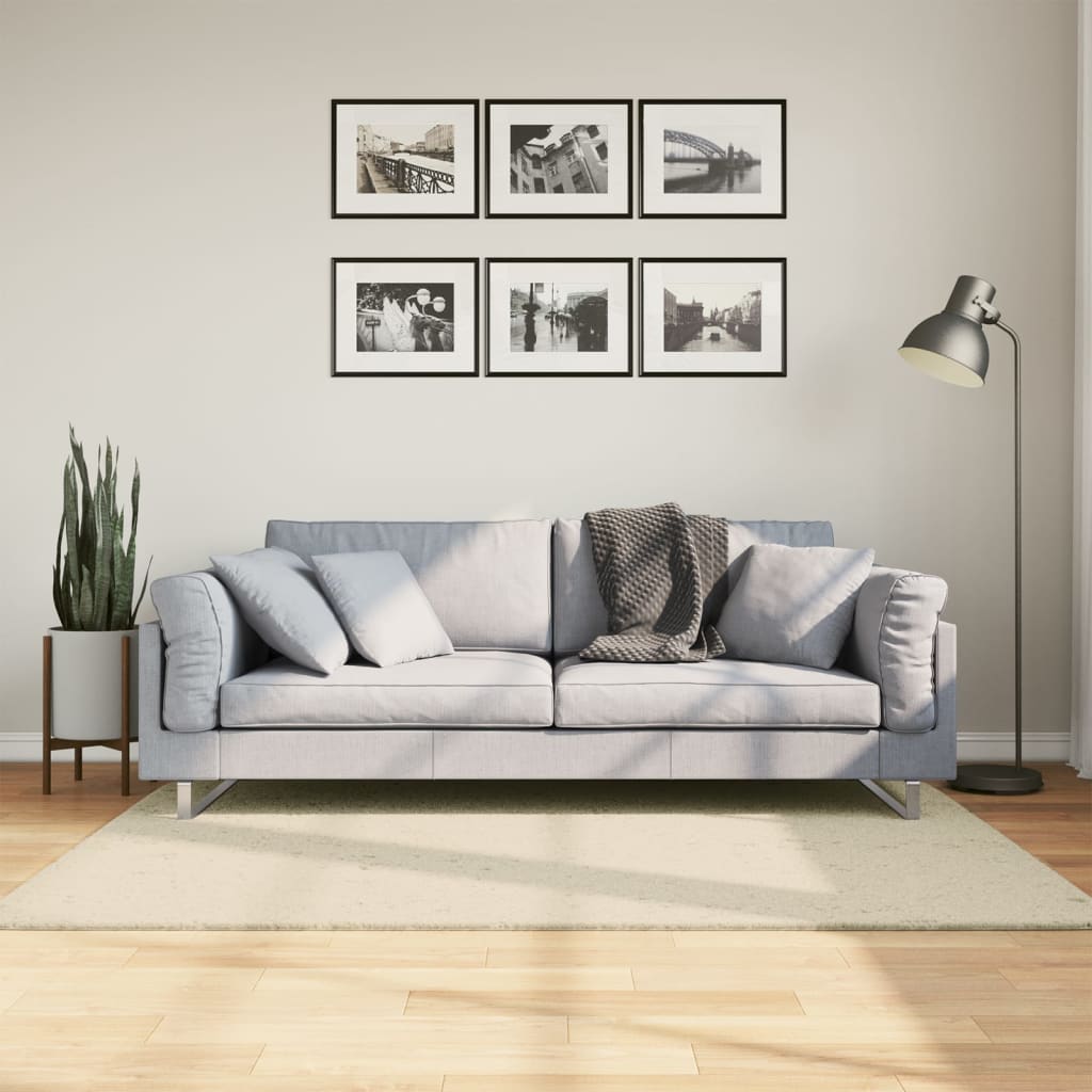 vidaXL Rug HUARTE Short Pile Soft and Washable Cream 120x170 cm 1