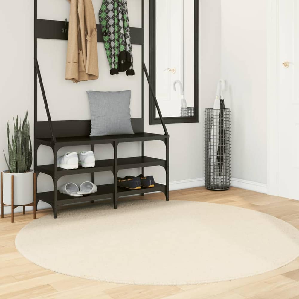 Rug HUARTE Short Pile Soft and Washable Cream Ø 160 cm