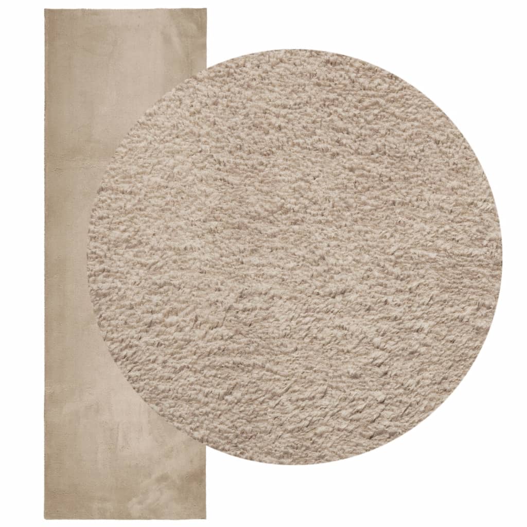 vidaXL Rug HUARTE Short Pile Soft and Washable Sand 80x250 cm 3