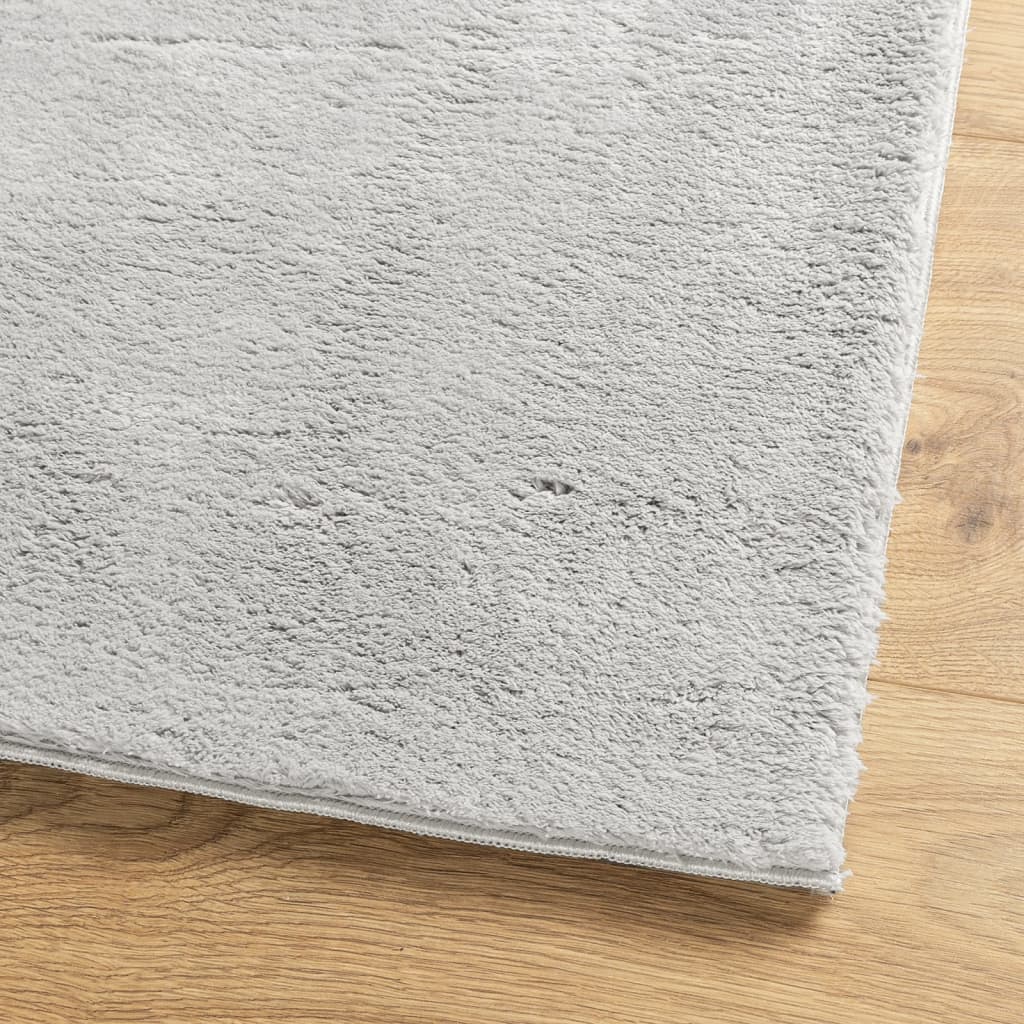 vidaXL Rug HUARTE Short Pile Soft and Washable Grey 160x160 cm 4