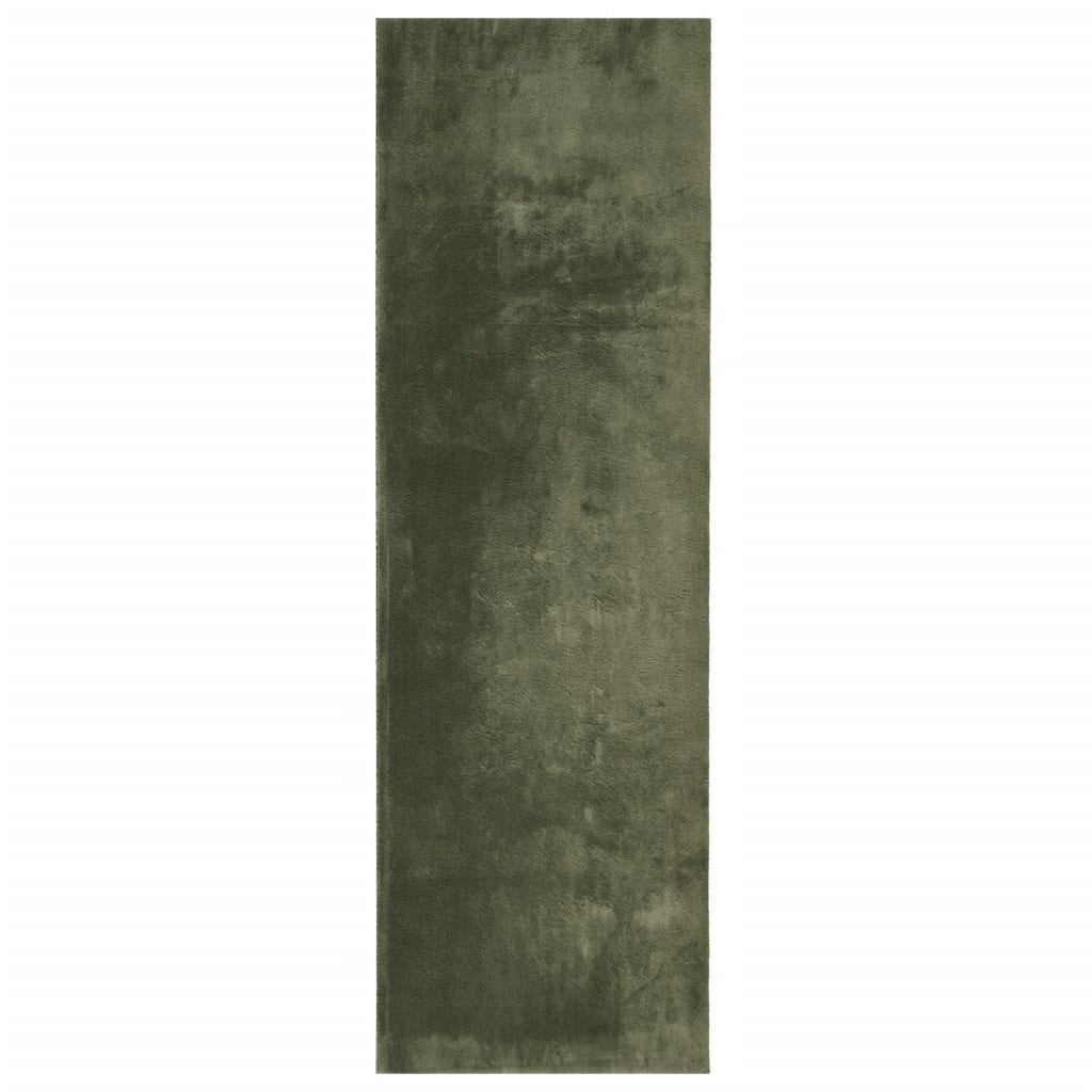 vidaXL Rug HUARTE Short Pile Soft and Washable Forest Green 80x250 cm 2