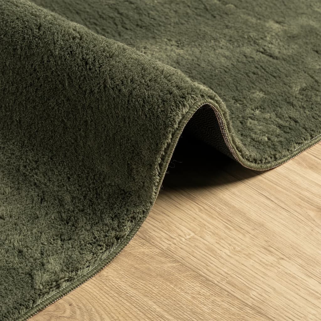vidaXL Rug HUARTE Short Pile Soft and Washable Forest Green 80x250 cm 6