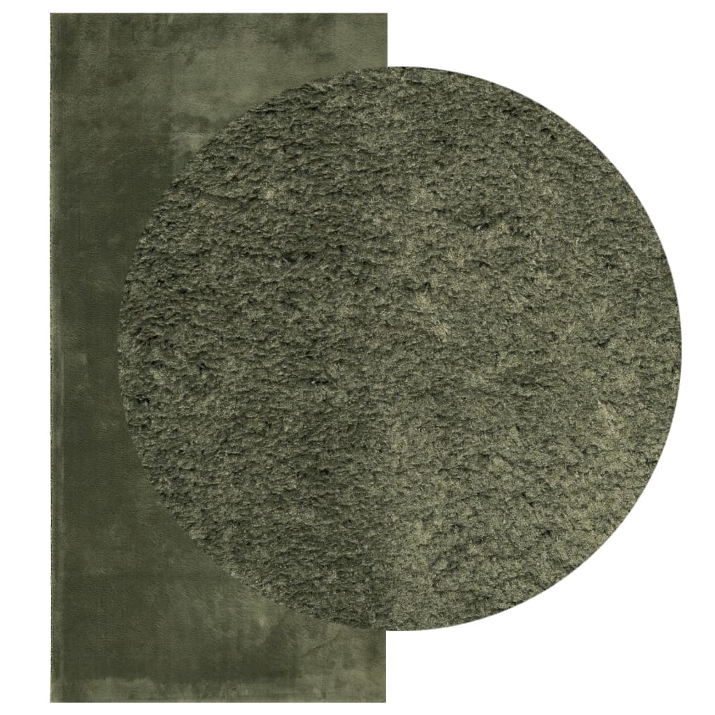 vidaXL Rug HUARTE Short Pile Soft and Washable Forest Green 100x200 cm 3