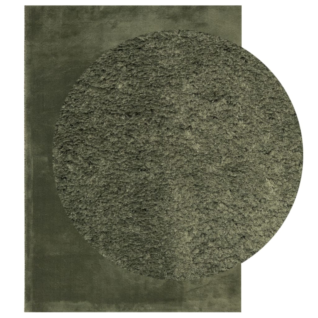 vidaXL Rug HUARTE Short Pile Soft and Washable Forest Green 120x170 cm 3
