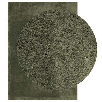 vidaXL Rug HUARTE Short Pile Soft and Washable Forest Green 120x170 cm 3