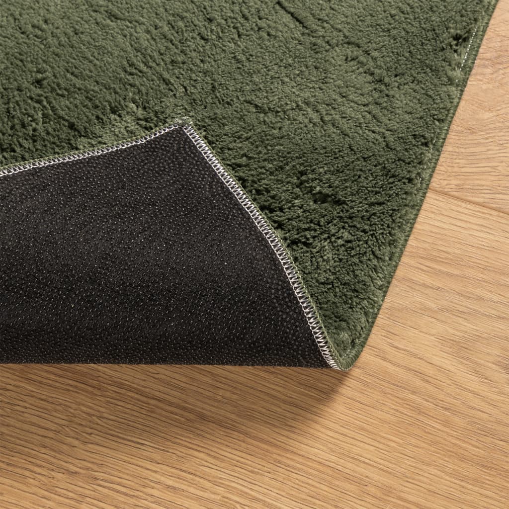 vidaXL Rug HUARTE Short Pile Soft and Washable Forest Green 120x170 cm 5