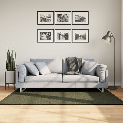vidaXL Rug HUARTE Short Pile Soft and Washable Forest Green 120x170 cm 1