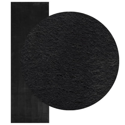 vidaXL Rug HUARTE Short Pile Soft and Washable Black 80x250 cm 3