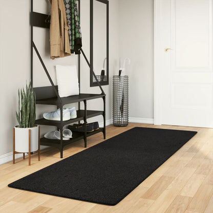 vidaXL Rug HUARTE Short Pile Soft and Washable Black 80x250 cm 1