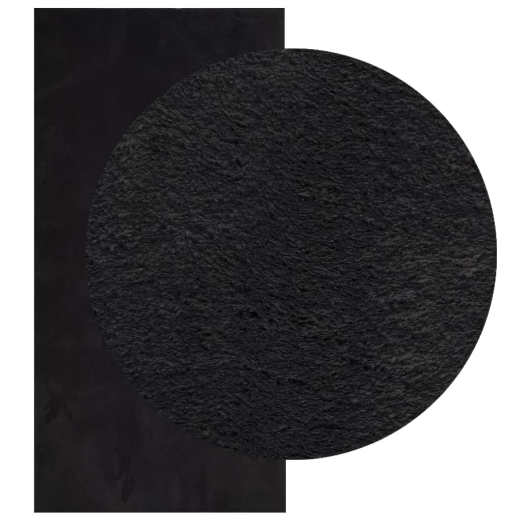 vidaXL Rug HUARTE Short Pile Soft and Washable Black 100x200 cm 3