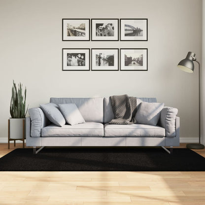 vidaXL Rug HUARTE Short Pile Soft and Washable Black 100x200 cm 1