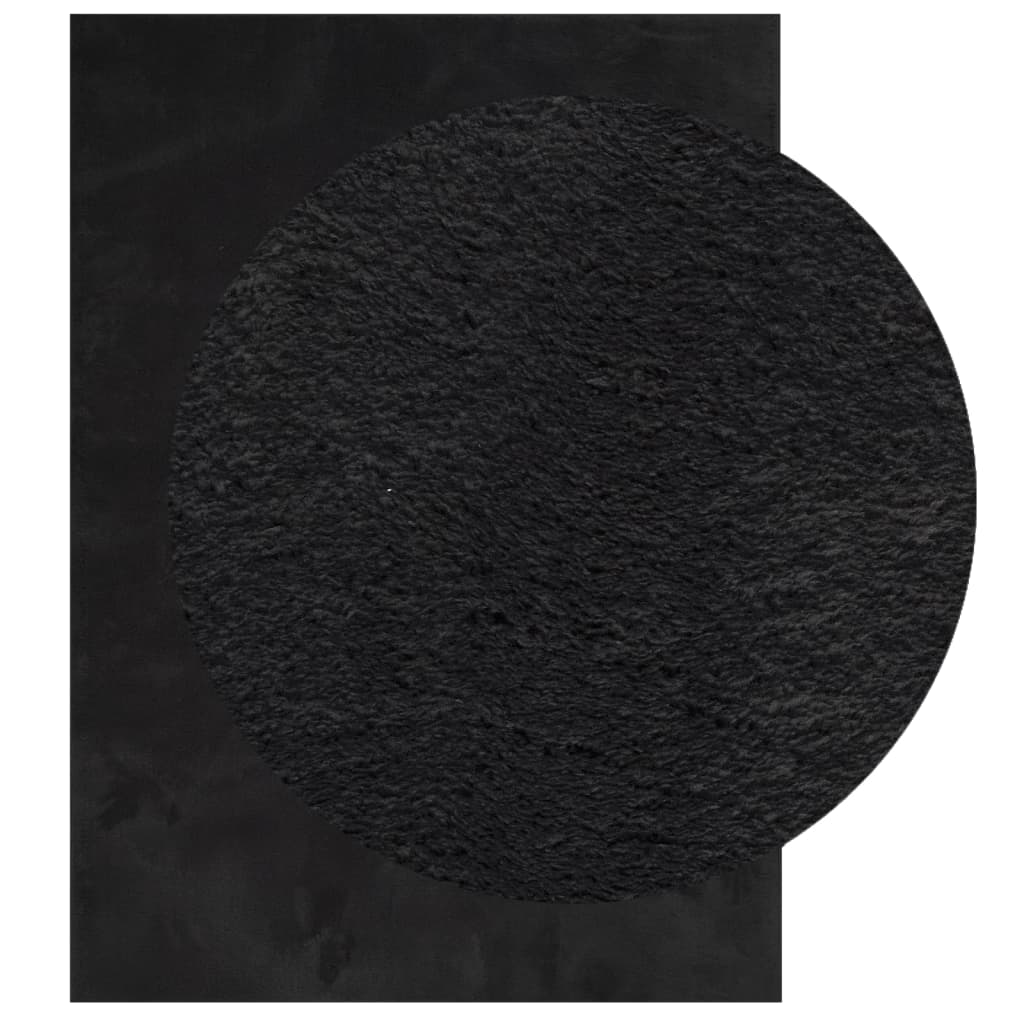 vidaXL Rug HUARTE Short Pile Soft and Washable Black 120x170 cm 3