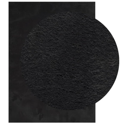 vidaXL Rug HUARTE Short Pile Soft and Washable Black 140x200 cm 3
