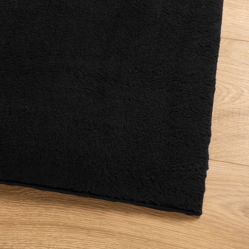 vidaXL Rug HUARTE Short Pile Soft and Washable Black 140x200 cm 4