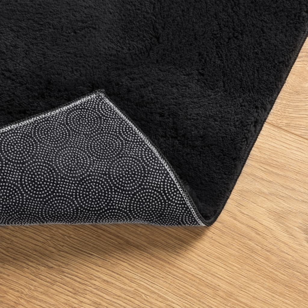 vidaXL Rug HUARTE Short Pile Soft and Washable Black 140x200 cm 5