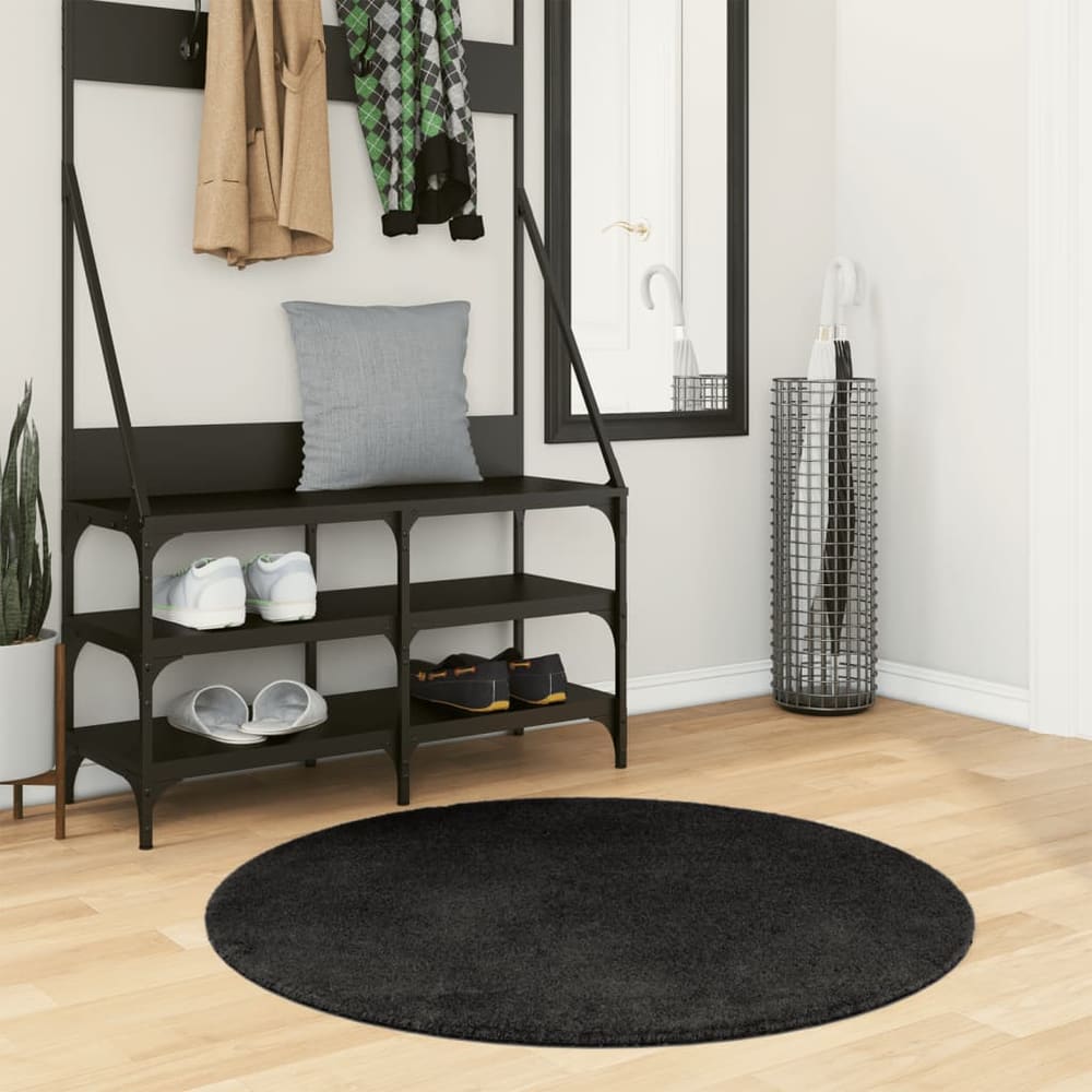 vidaXL Rug HUARTE Short Pile Soft and Washable Black
