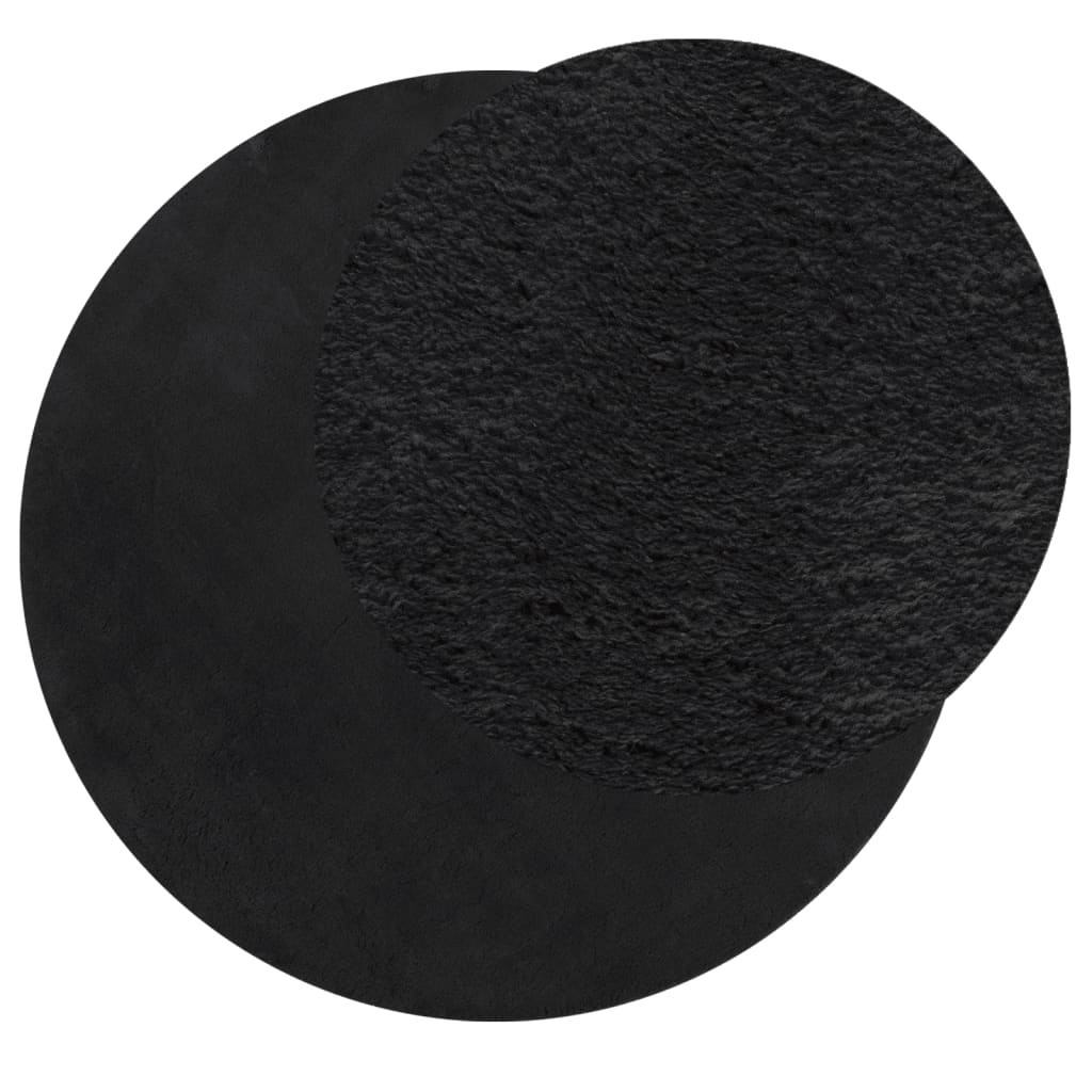 vidaXL Rug HUARTE Short Pile Soft and Washable Black Ø 160 cm 3