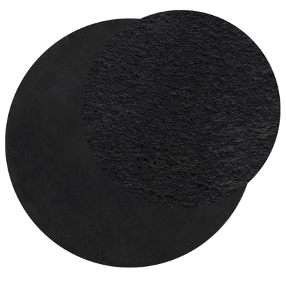vidaXL Rug HUARTE Short Pile Soft and Washable Black Ø 160 cm 3