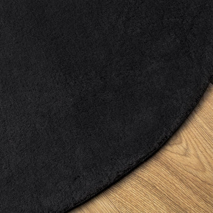 vidaXL Rug HUARTE Short Pile Soft and Washable Black Ø 160 cm 4