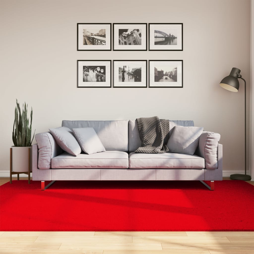vidaXL Rug HUARTE Short Pile Soft and Washable Red 160x230 cm 1
