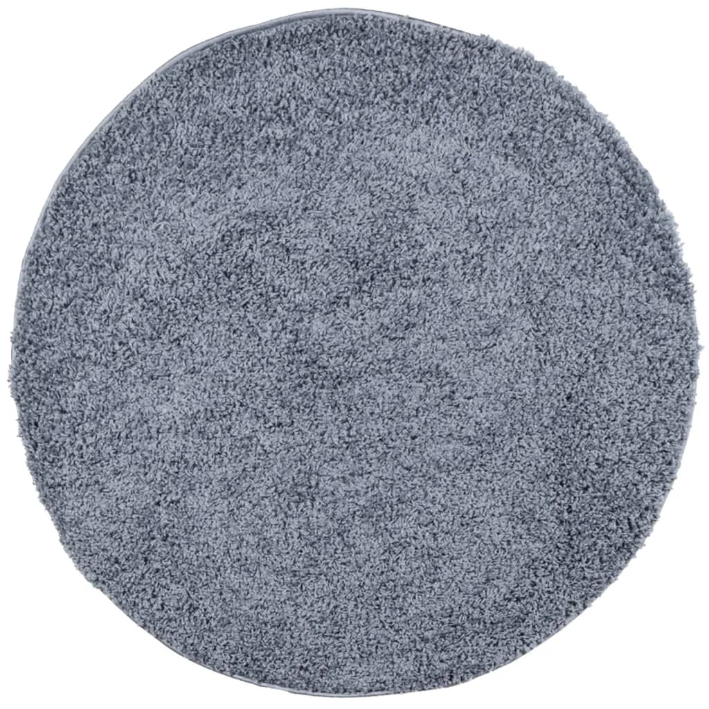 vidaXL Shaggy Rug PAMPLONA High Pile Modern Blue Ø 200 cm 2