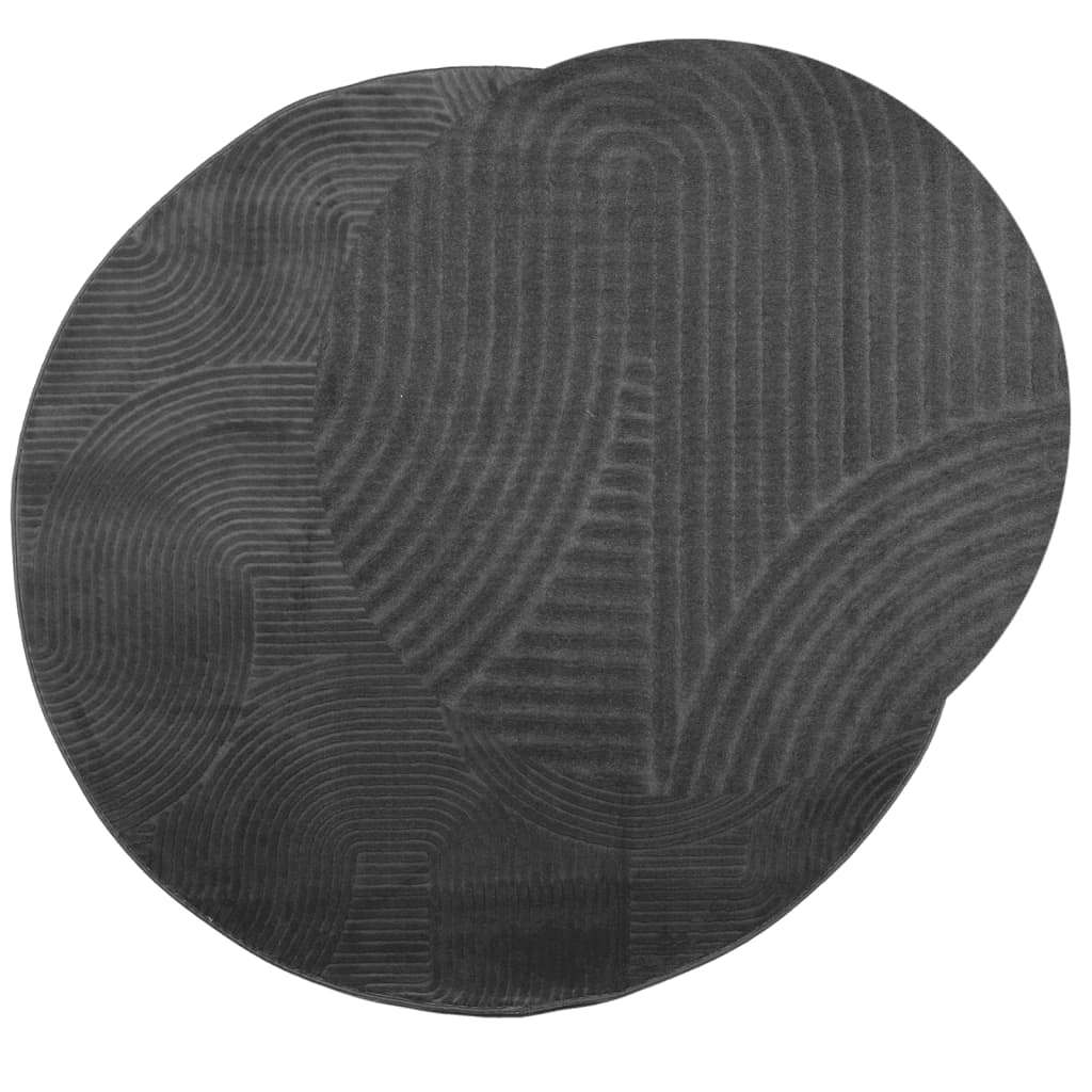 vidaXL Rug IZA Short Pile Scandinavian Look Anthracite Ø 120 cm 3