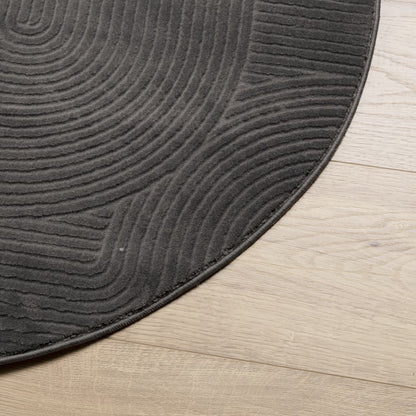 vidaXL Rug IZA Short Pile Scandinavian Look Anthracite Ø 120 cm 4