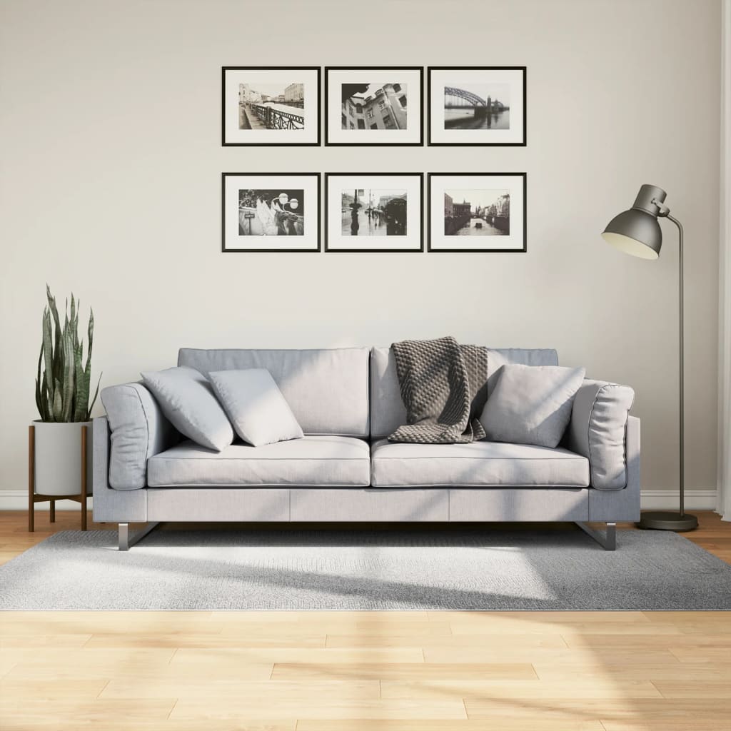 vidaXL Rug IZA Short Pile Scandinavian Look Grey 100x200 cm 1