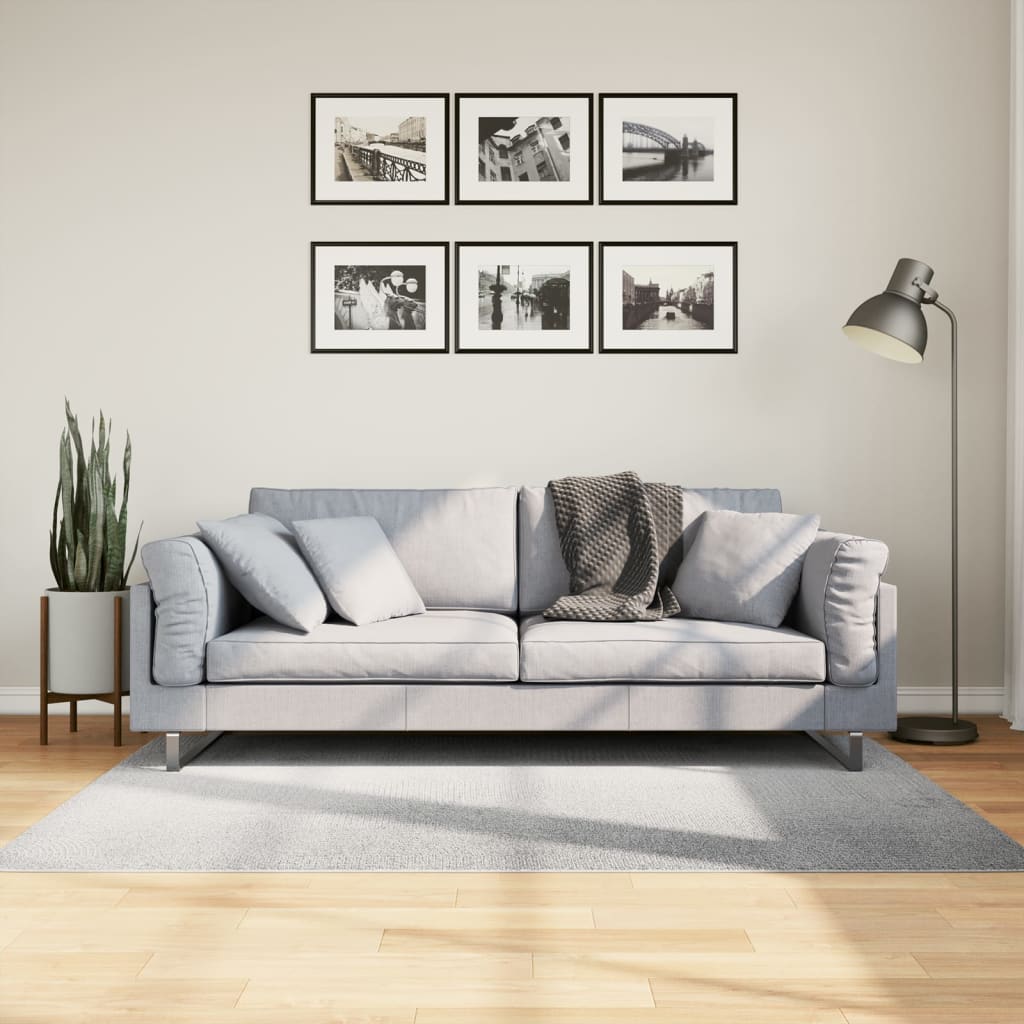 vidaXL Rug IZA Short Pile Scandinavian Look Grey 120x170 cm 1