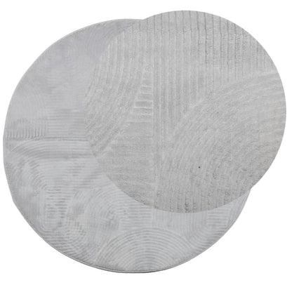 vidaXL Rug IZA Short Pile Scandinavian Look Grey Ø 120 cm 3