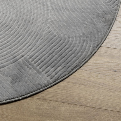 vidaXL Rug IZA Short Pile Scandinavian Look Grey Ø 120 cm 4