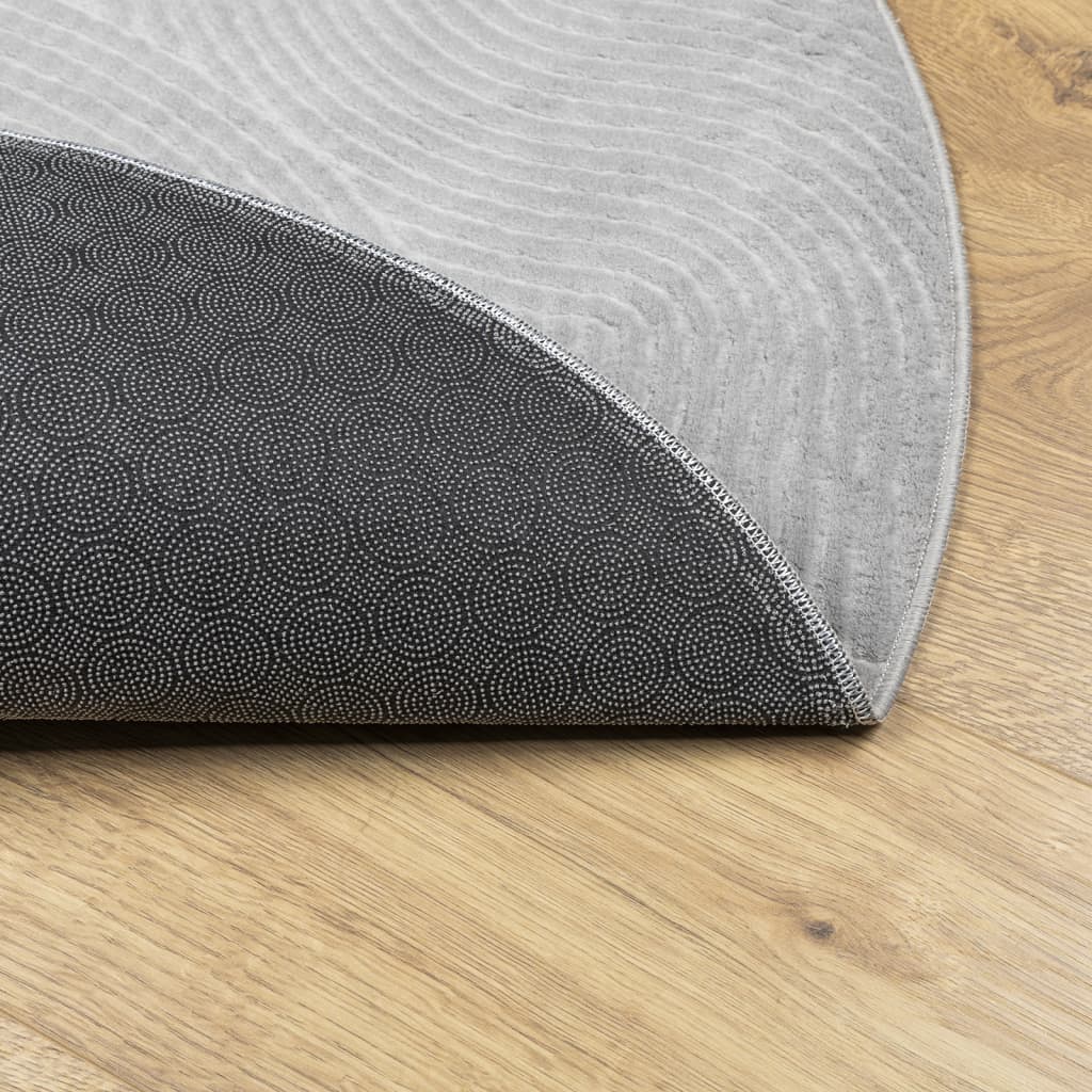 vidaXL Rug IZA Short Pile Scandinavian Look Grey Ø 120 cm 5