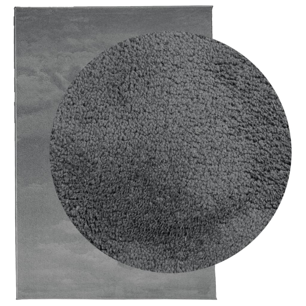 vidaXL Rug OVIEDO Short Pile Anthracite 140x200 cm 3