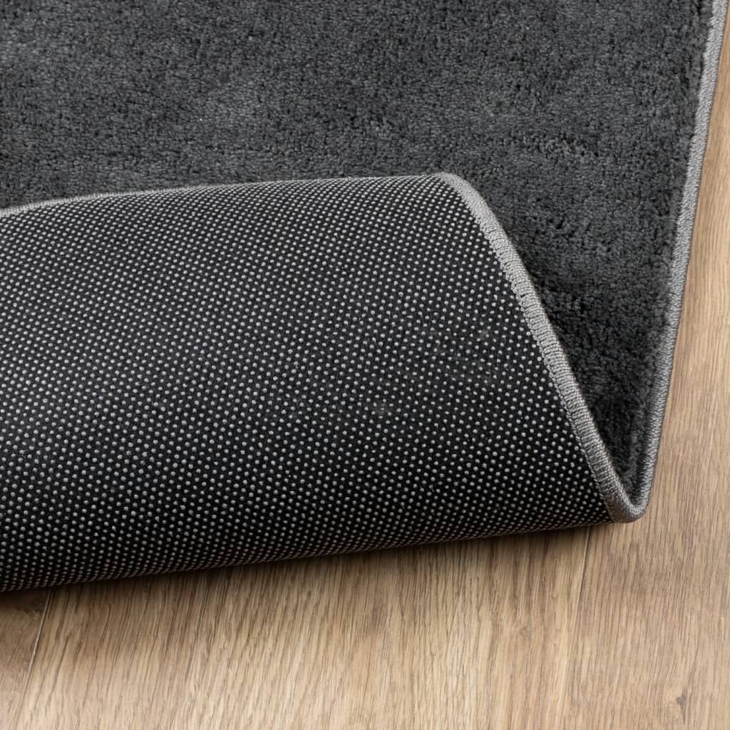 vidaXL Rug OVIEDO Short Pile Anthracite 140x200 cm 5