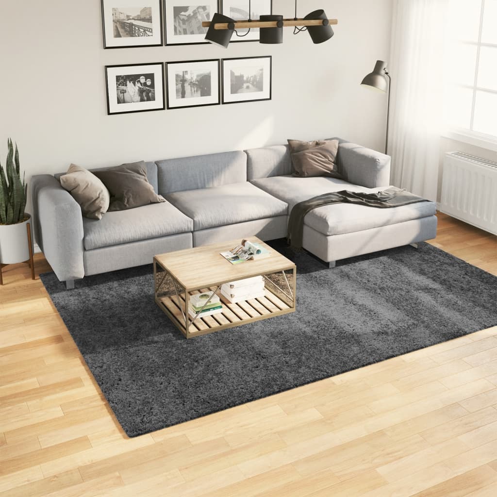 vidaXL Rug OVIEDO Short Pile Anthracite