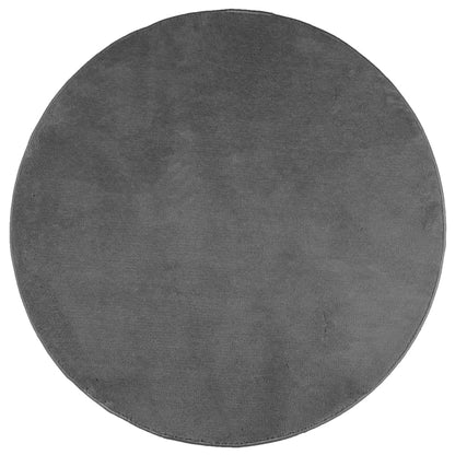 vidaXL Rug OVIEDO Short Pile Anthracite Ø 160 cm 2