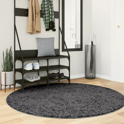 vidaXL Rug OVIEDO Short Pile Anthracite Ø 160 cm 1