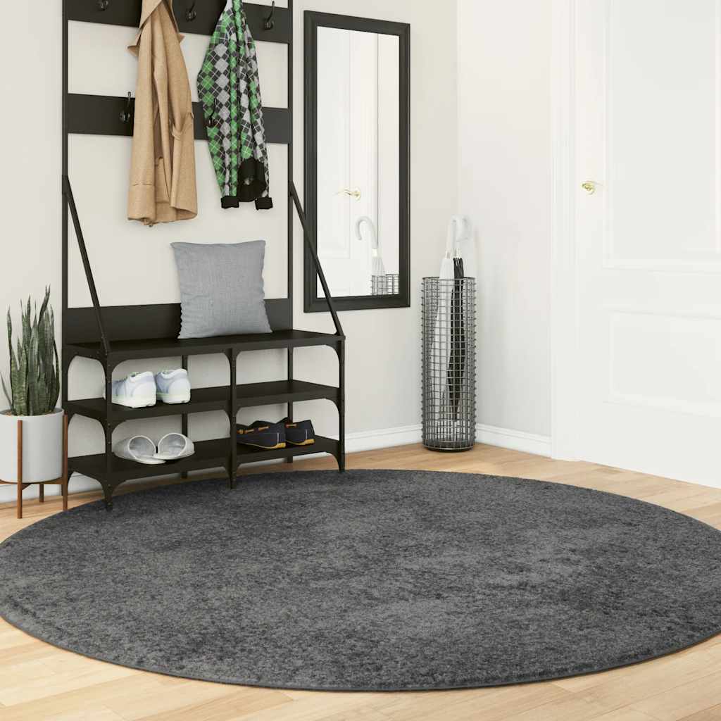 vidaXL Rug OVIEDO Short Pile Anthracite