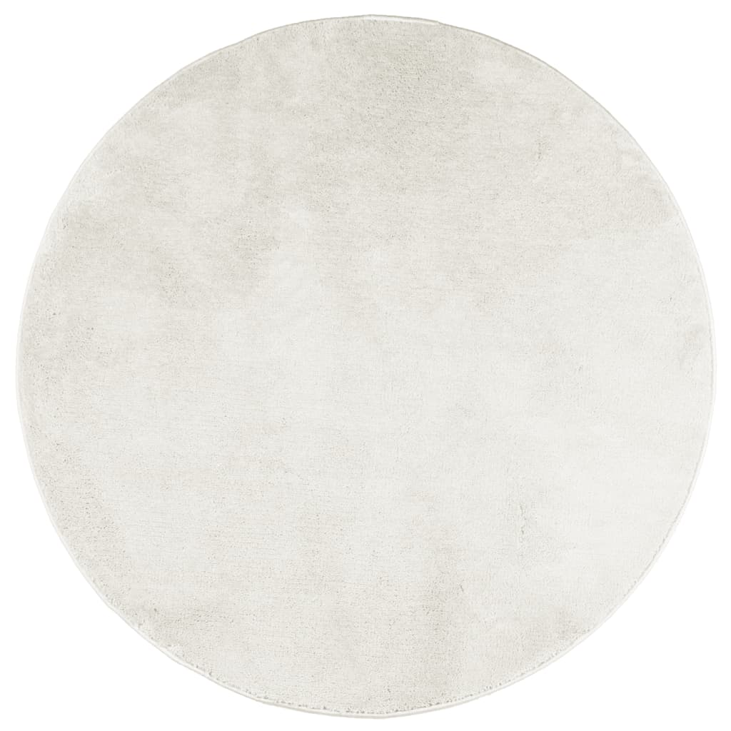 vidaXL Rug OVIEDO Short Pile Cream Ø 160 cm 2